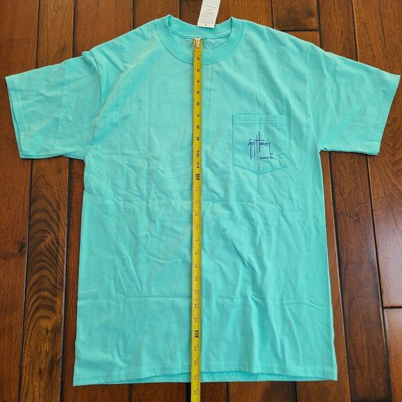 GUY HARVEY T-Shirt Men's Size M Blue Mint Pocket AFTCO Marlin Fishing NEW Tags - Picture 7 of 10